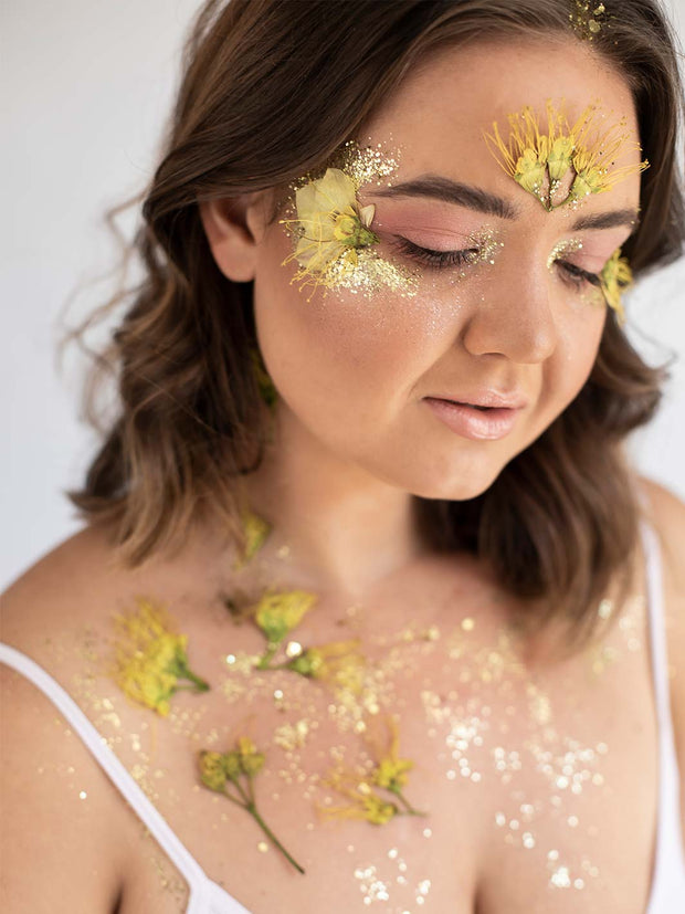 Gold Festival Glitter Face Makeup